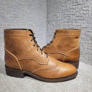 Independent Boot Company Brown Leather Wingtip Lace Up Men's Size 11 US